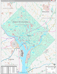 District-Of-Columbia Premium<br>Wall Map